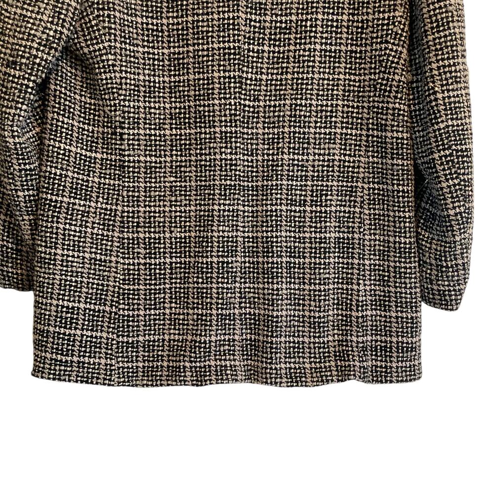 Emil Rutenberg Vintage 90s Black White Hand Woven Silk Blazer Women’s L - Picture 15 of 16